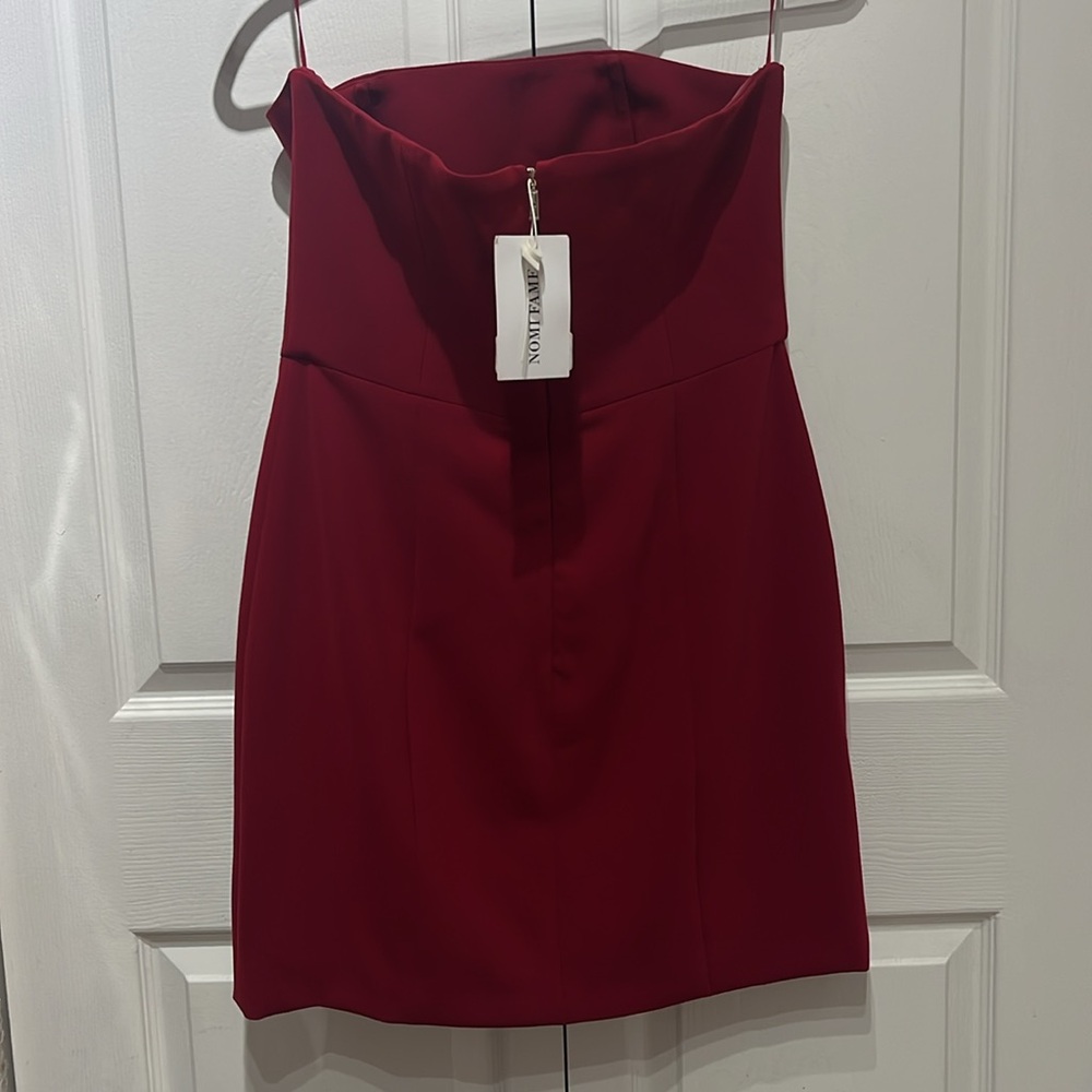 Nomi Fame 'Eva' Strapless Side Slit Mini Dress - Picture 8 of 8